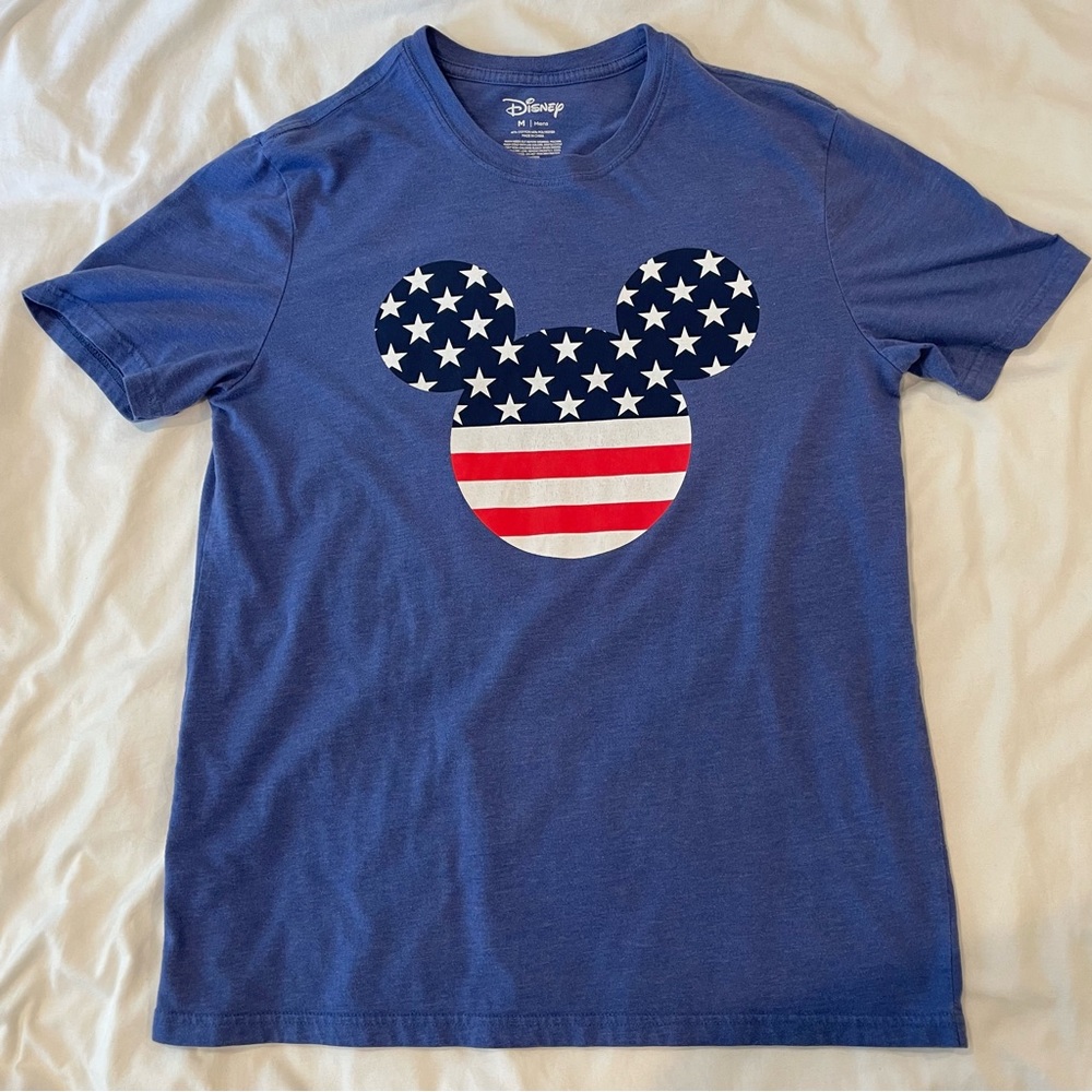 Walt Disney Mickey Mouse American Flag Patriotic T-Shirt